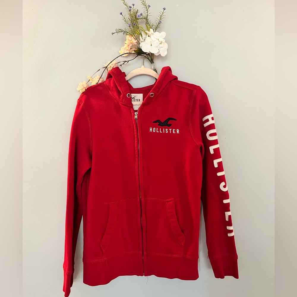 Hollister | Red Hooded Sweatshirt | Youth Small | Unisex